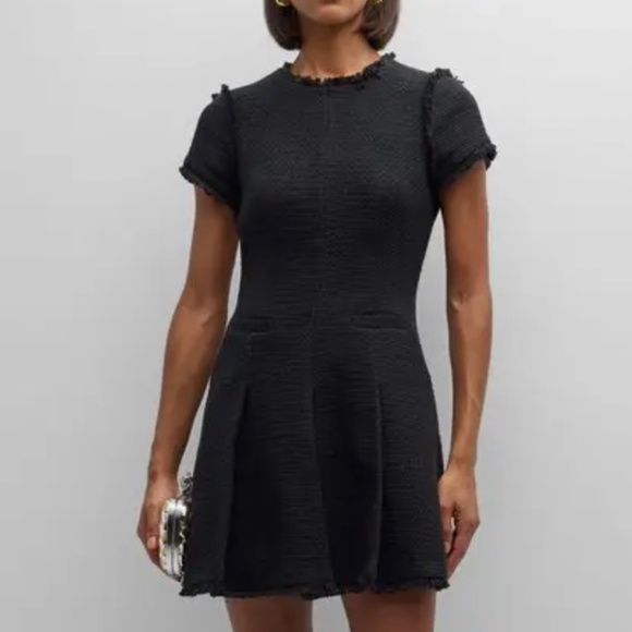 NWT Cinq a Sept 5a7 Nova Tweed Fit & Flare Mini Dress - Black Tweed Classic